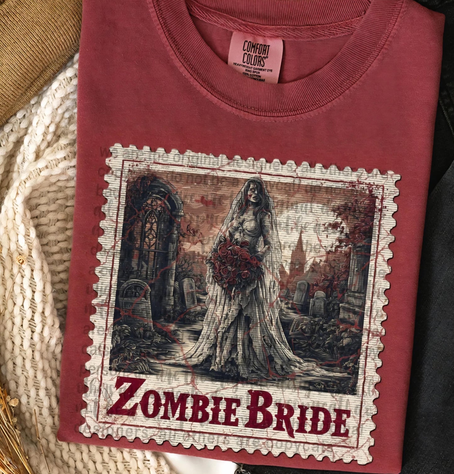 Zombie bride stamp