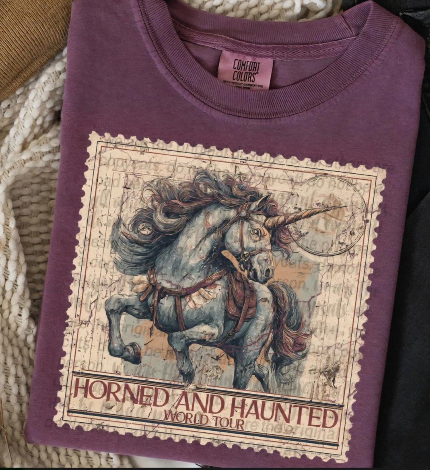 Horned and haunted stamp