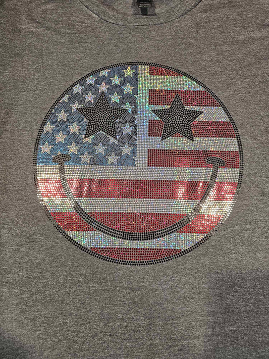Spangle patriotic smiley