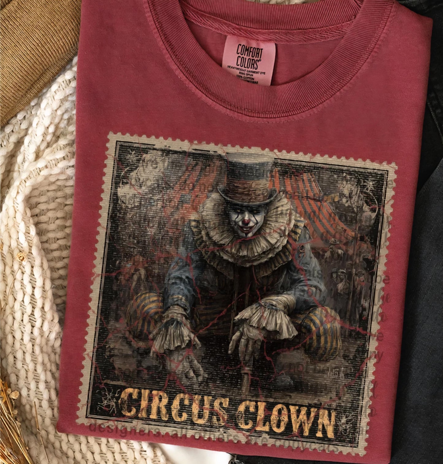 Circus clown stamp