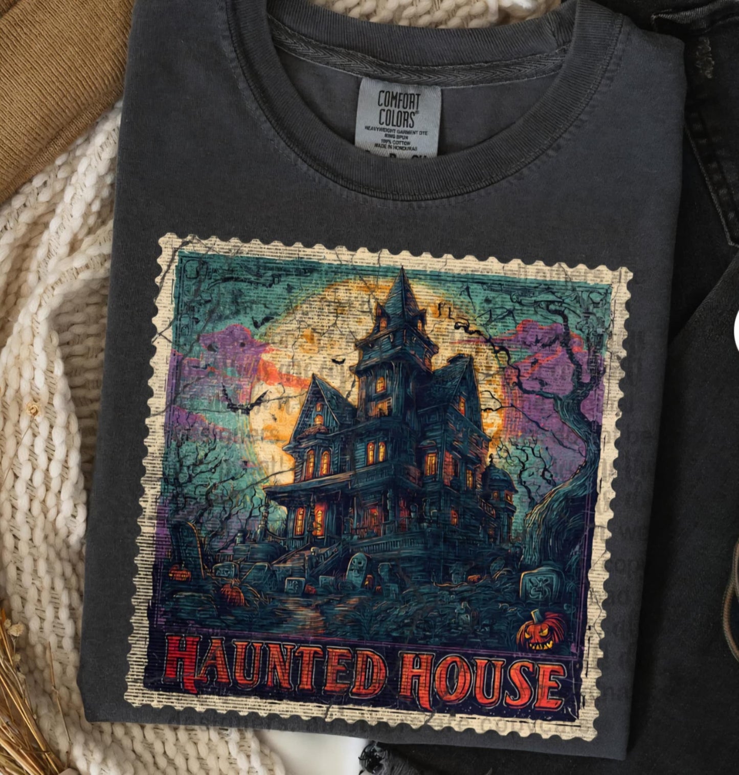 Haunted house stamp