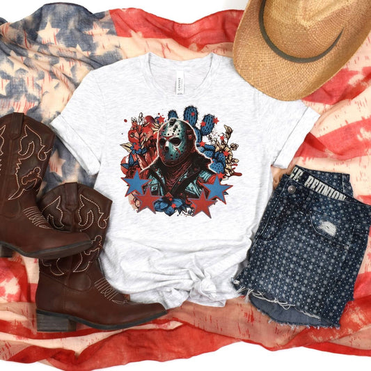 Patriotic hockey with cactus