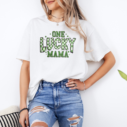 One lucky Mama checkered