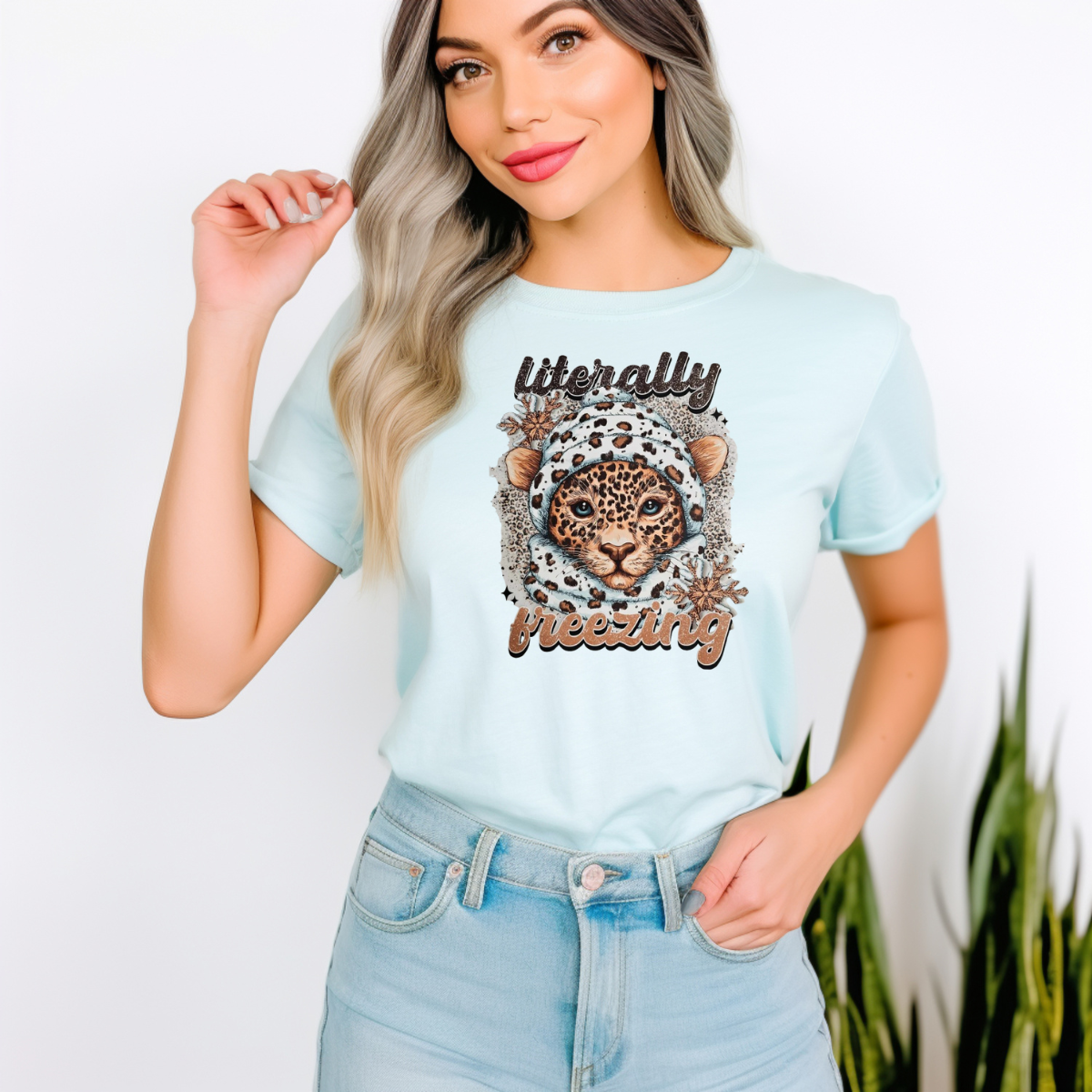 Literally freezing leopard
