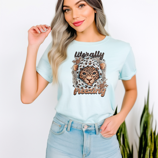 Literally freezing leopard