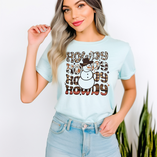 Howdy snowman stacked