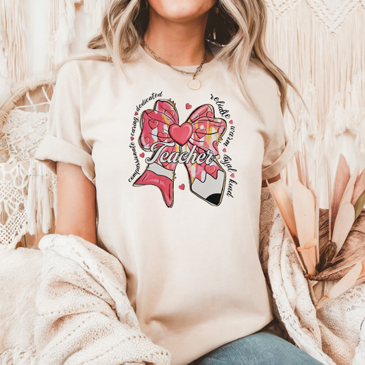 Valentine bow teacher