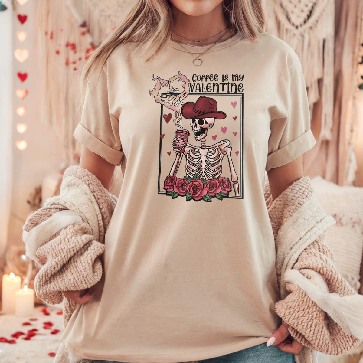 Coffee is my Valentine Skeleton