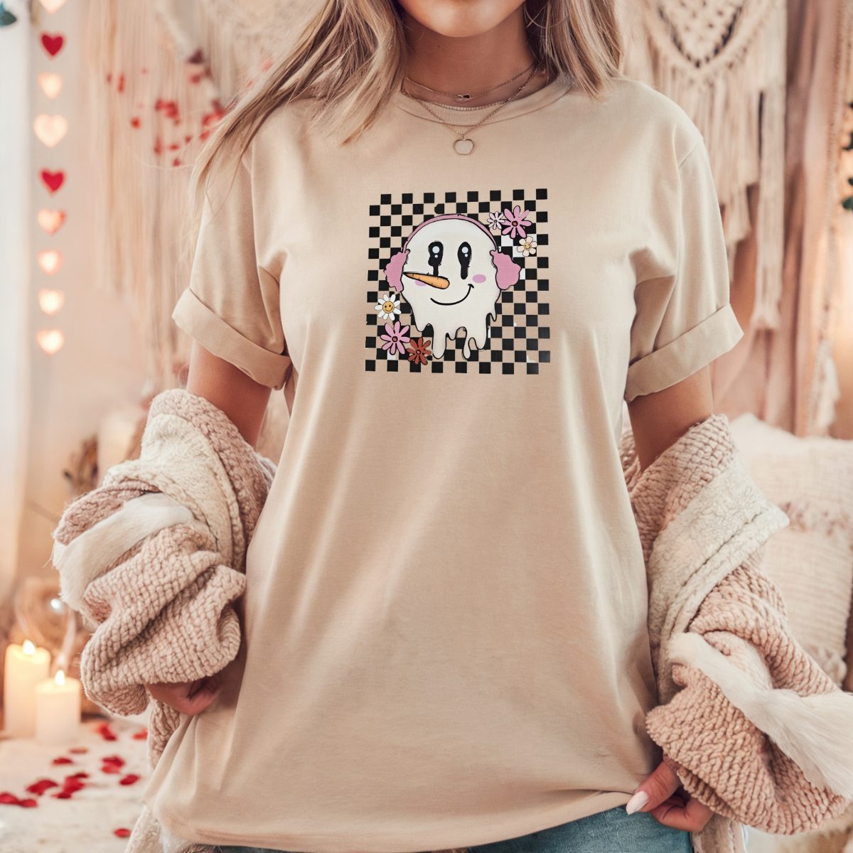 Checkered snowman
