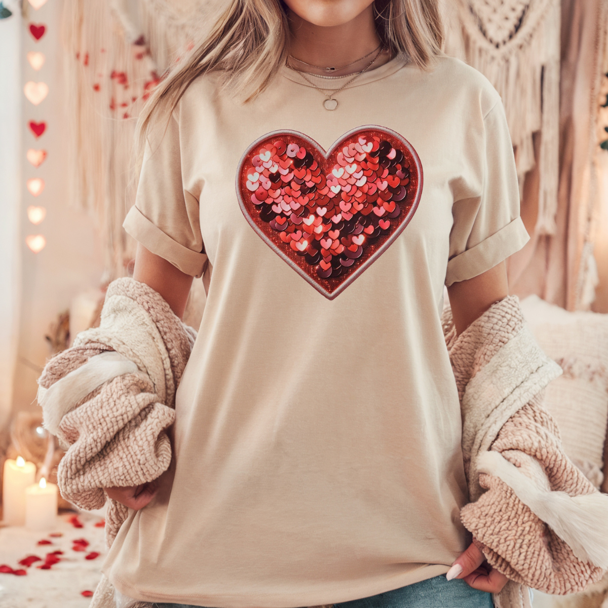 Sequin heart