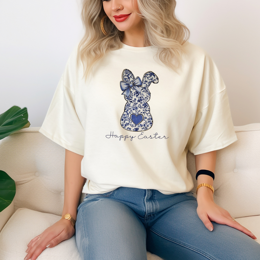Blue floral bunny
