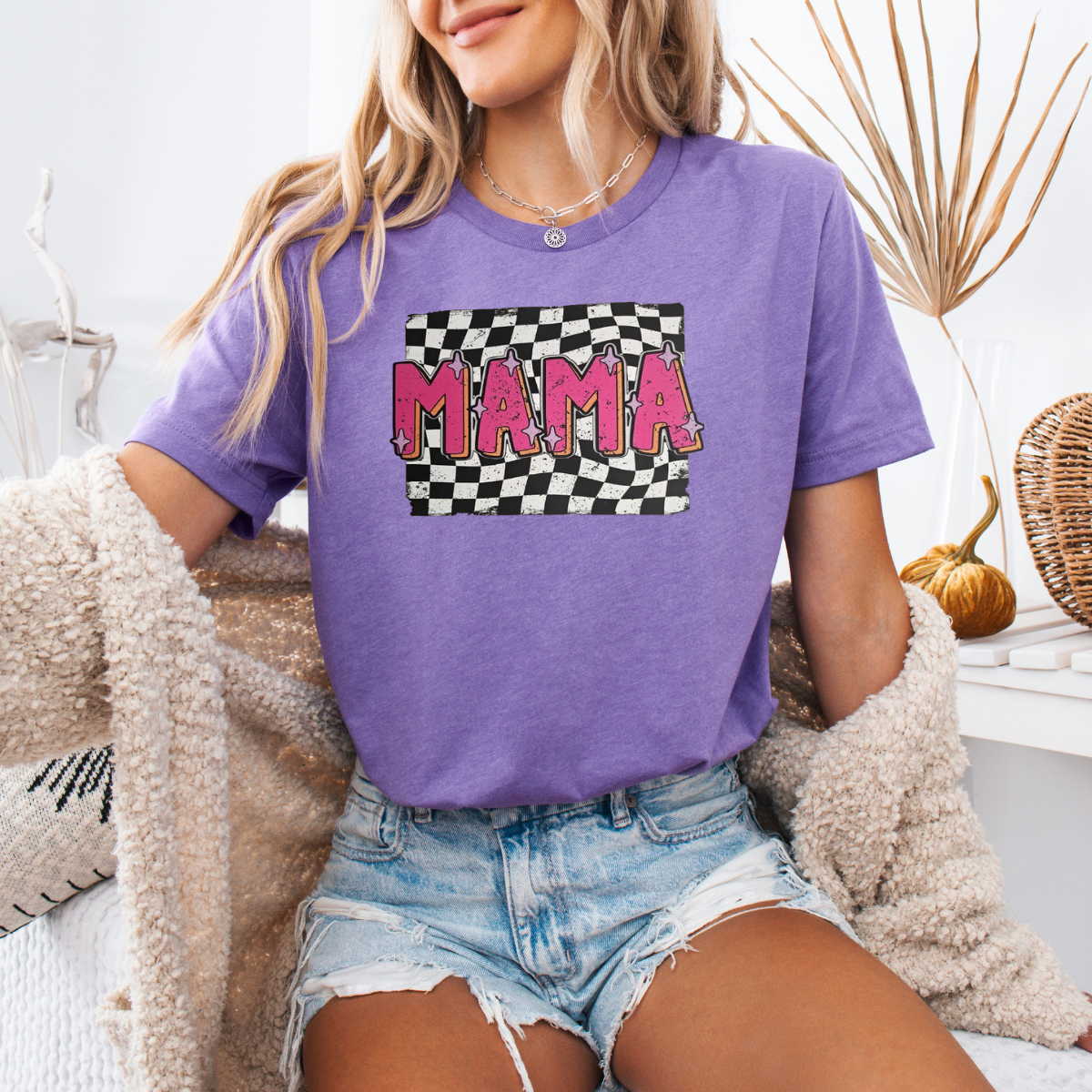 Mama pink checkered