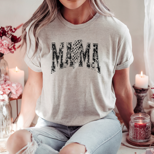 Mama checkered lightening bolt