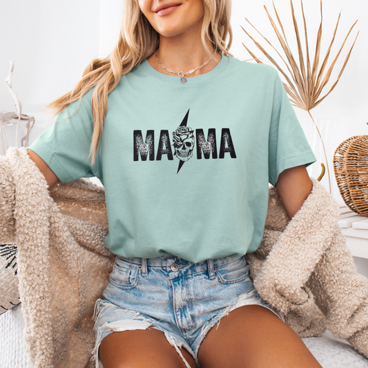 Mama skull lightening bolt