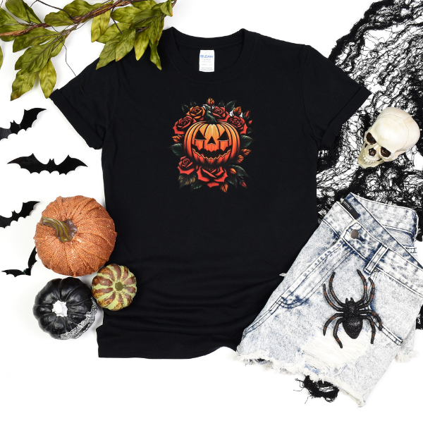 Pumpkin and roses
