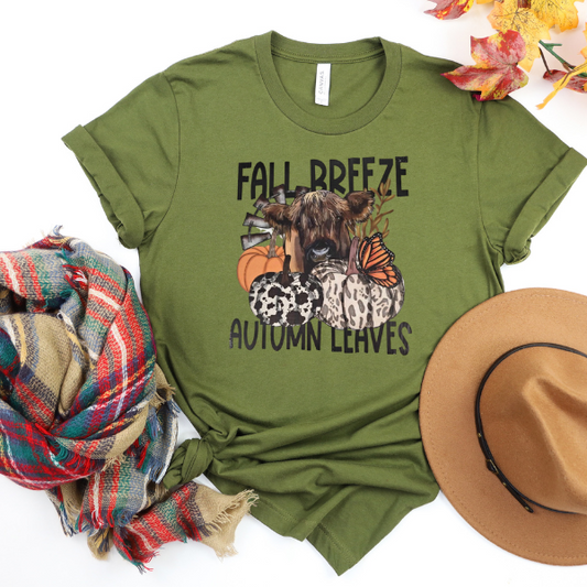 Fall Breeze Autumn Leaves cow