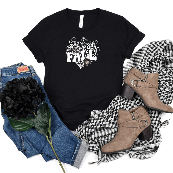 Hello fall leopard heart