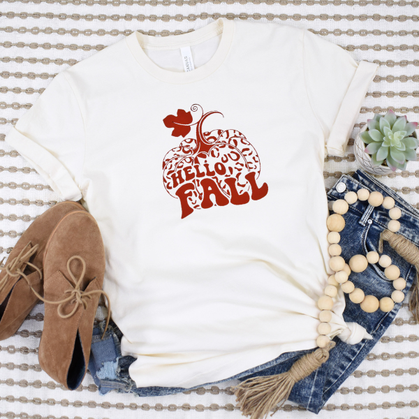 Hello Fall leopard orange print