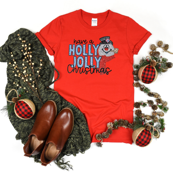 Holly Jolly Christmas snowman