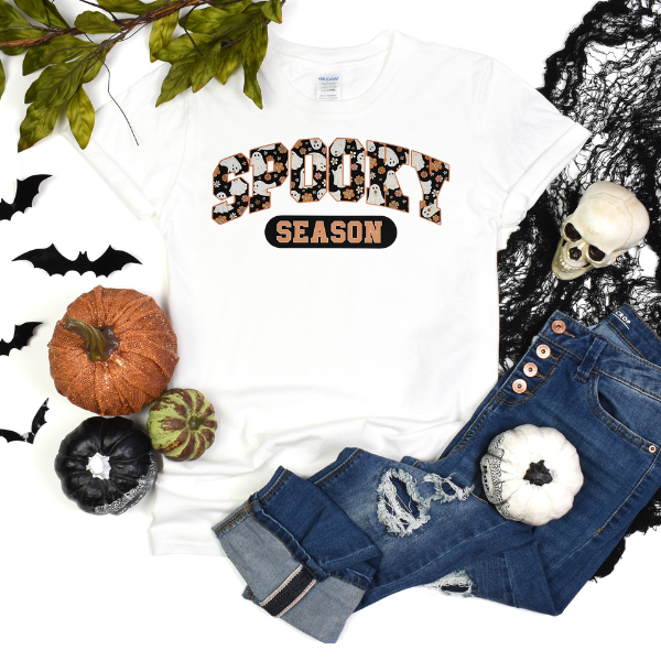 Spooky Season orange with ghosts