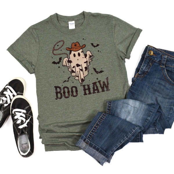 Boo Haw Cowprint ghost
