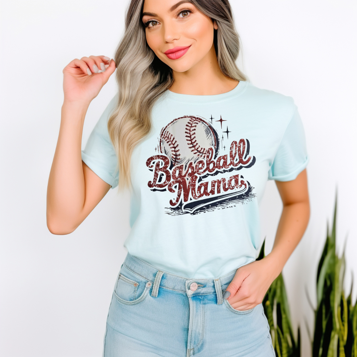 Baseball Mom with ball