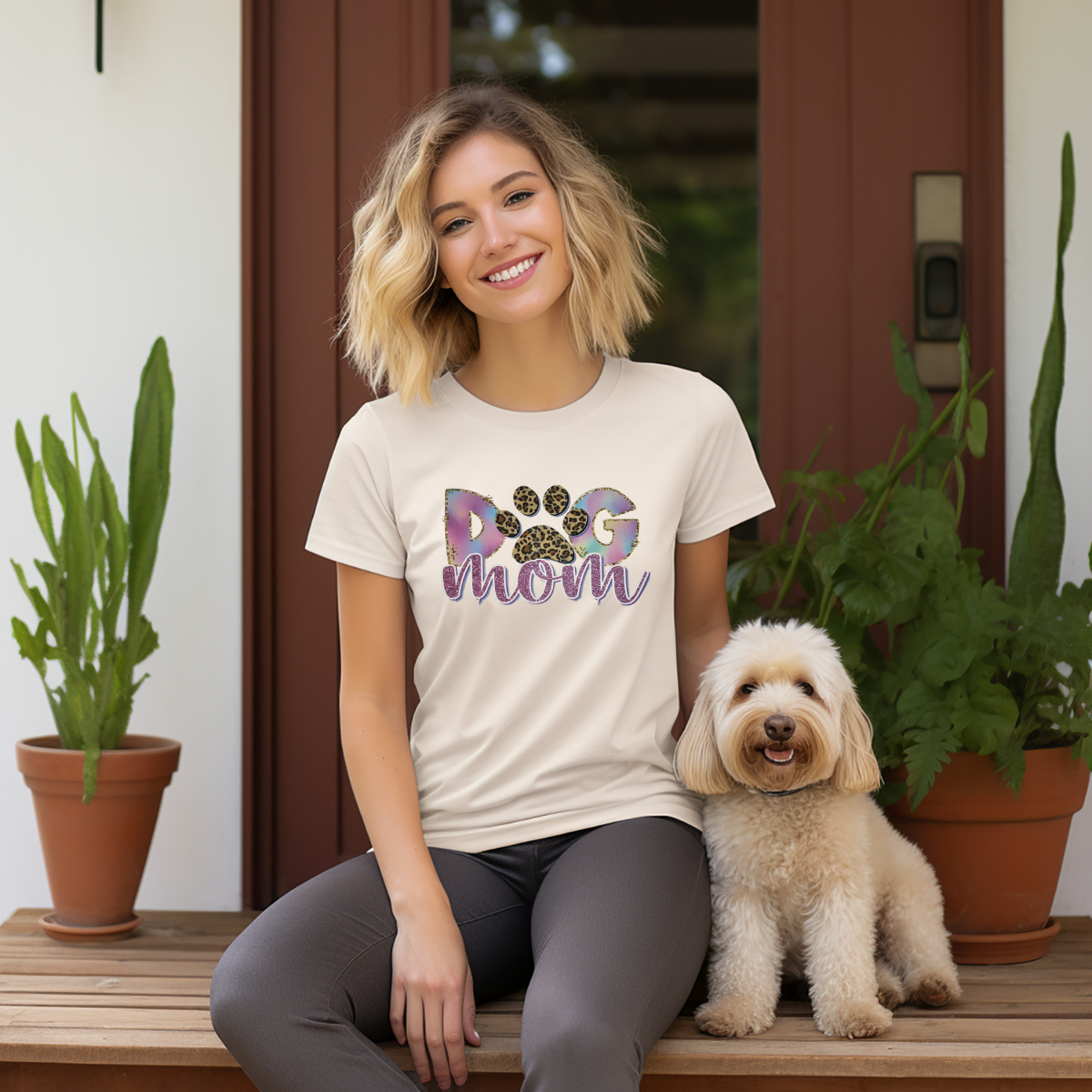 Dog mom leopard paw