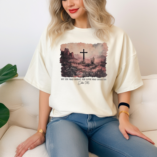 My sin was great his love was greater