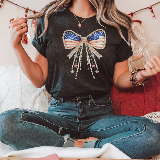 Pearled patriotic bow
