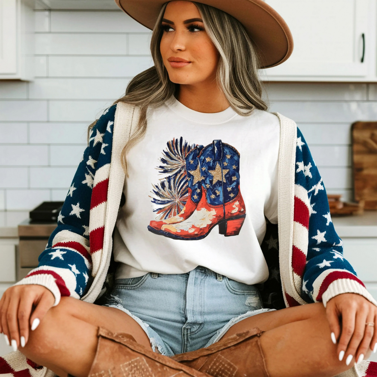 Patriotic cowboy boots