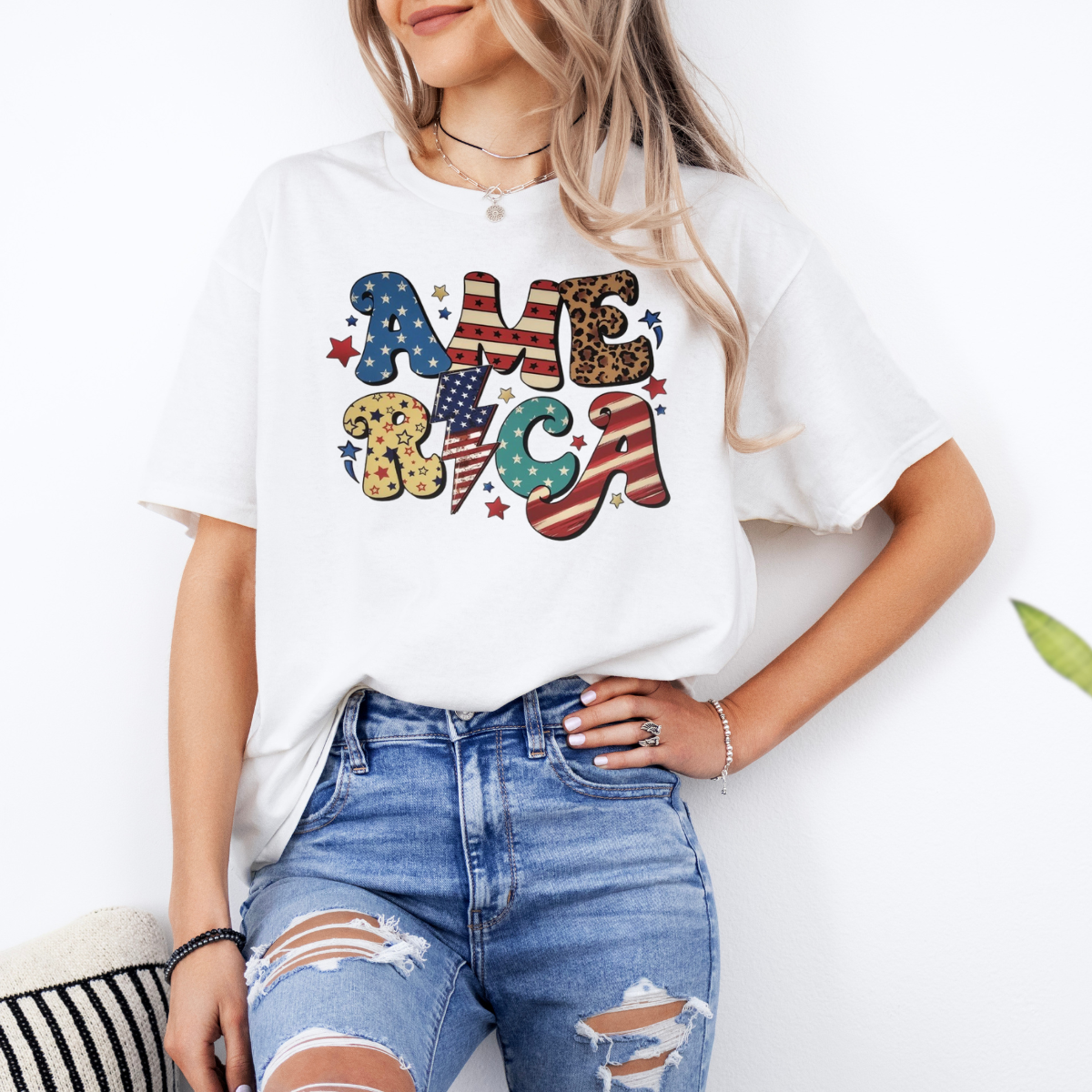 America patriotic lightening bolt