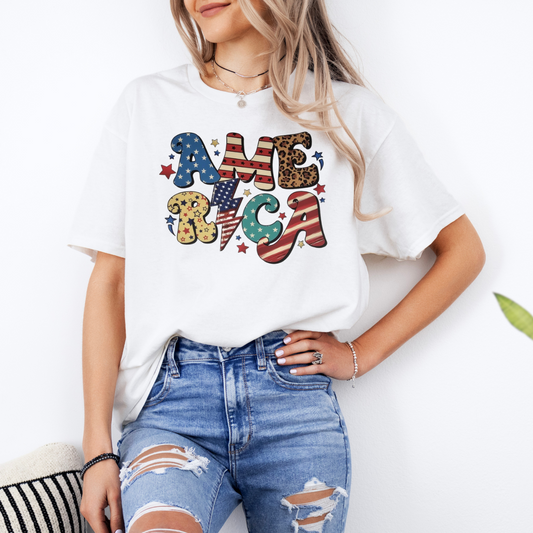 America patriotic lightening bolt