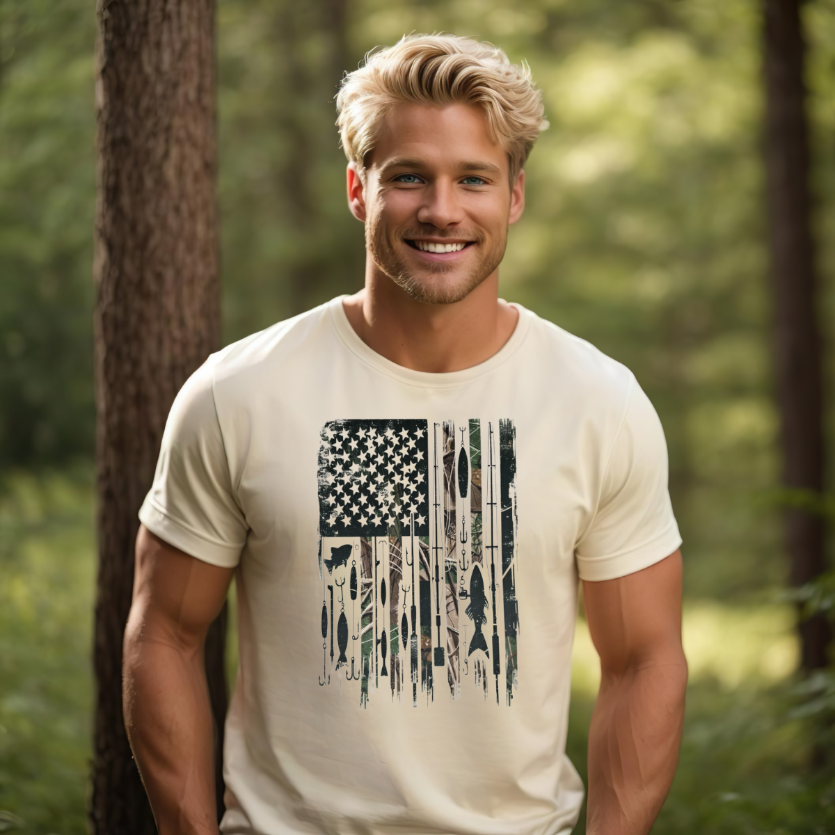 Camo fishing flag