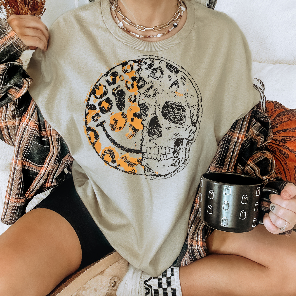 Half smiley half skull