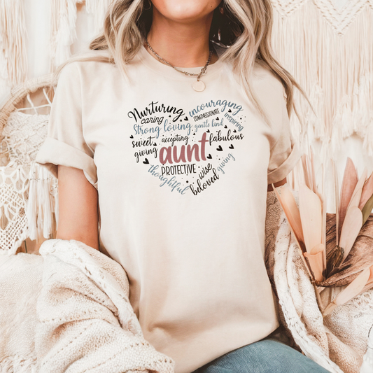 Aunt heart with encouraging words
