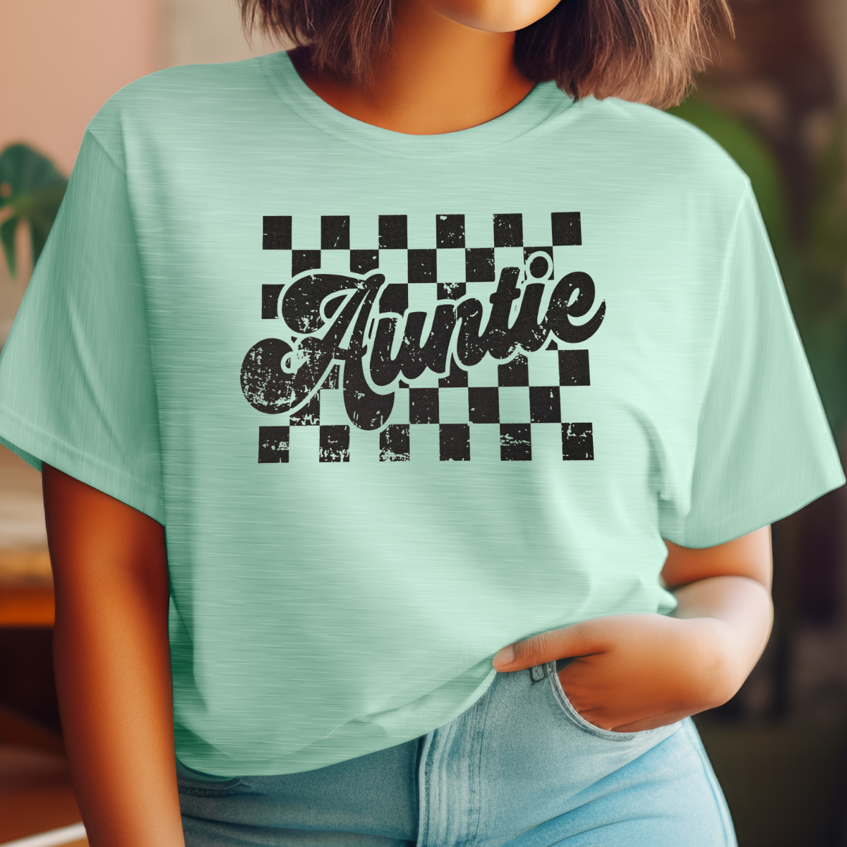 Auntie checkered