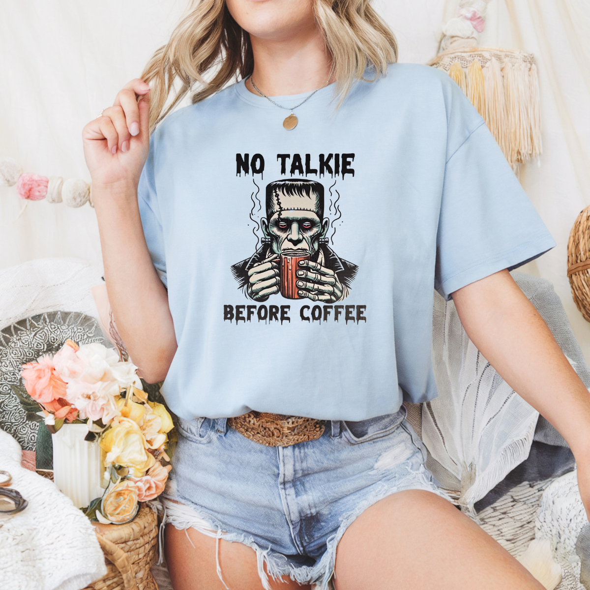 No talkie before coffee