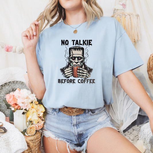 No talkie before coffee