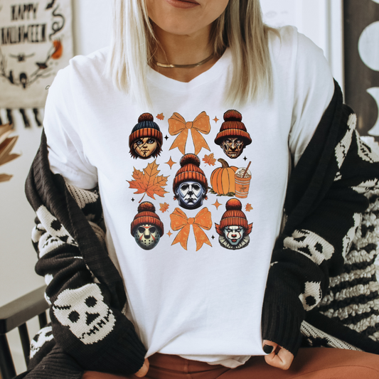 Horror beanies and bow 3 x 3