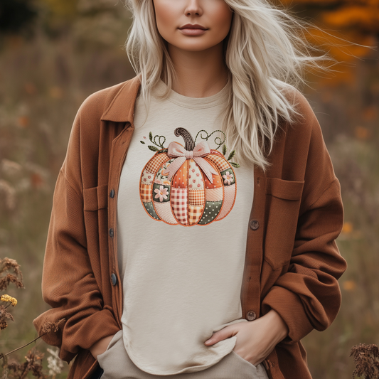 Faux embroidered pumpkin
