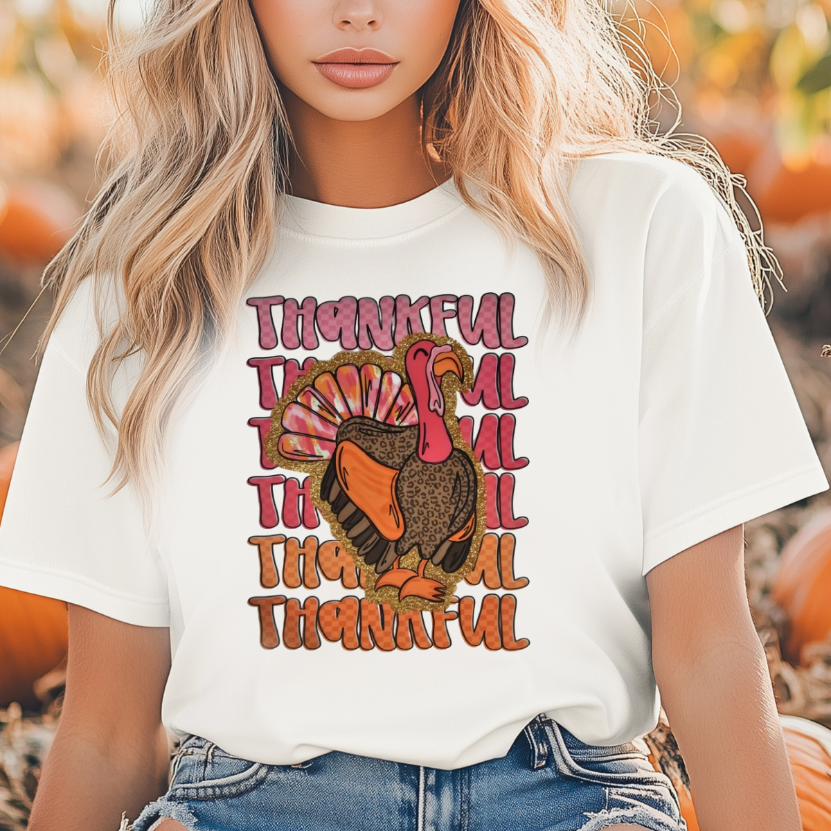 Thankful stacked turkey