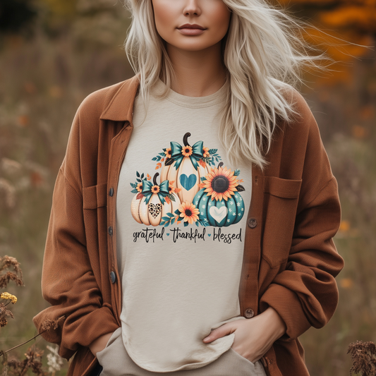 Grateful thankful blessed blue pumpkins