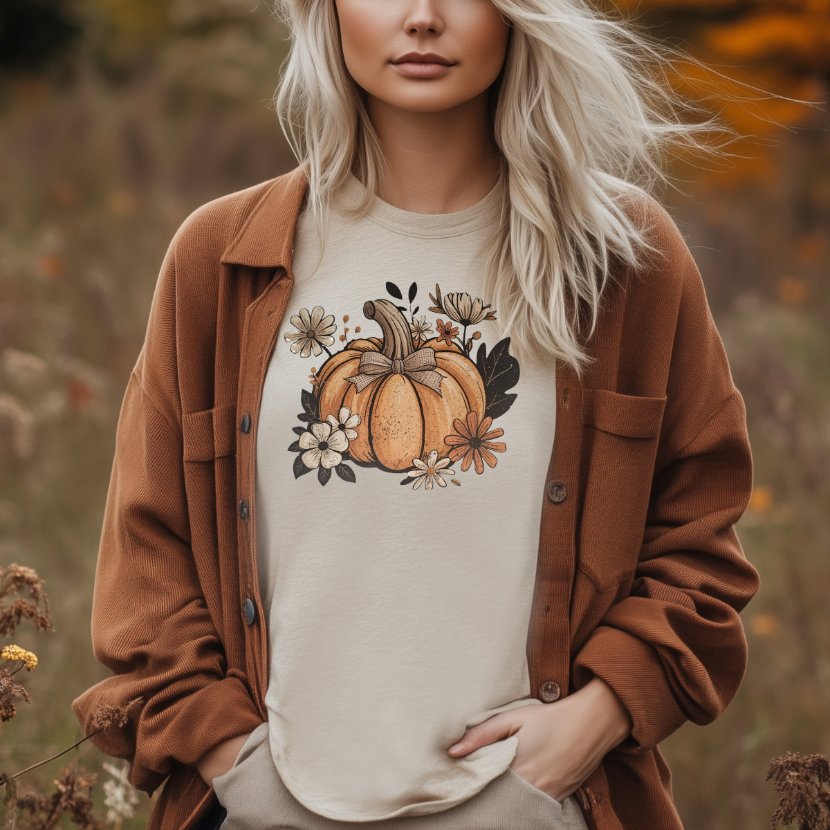 Pumpkin with burlap bow