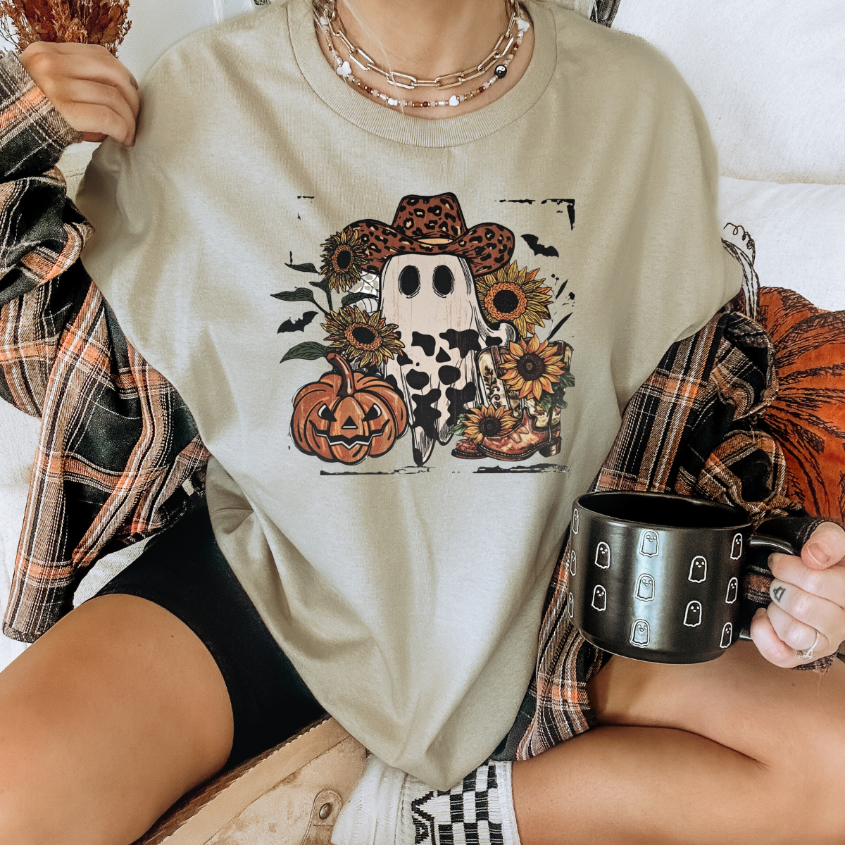 Cow print ghost leopard cowboy hat