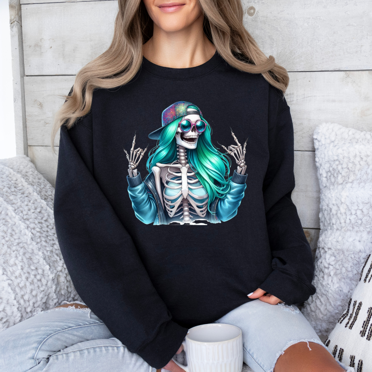 Blue skelly girl