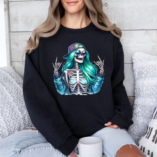 Blue skelly girl