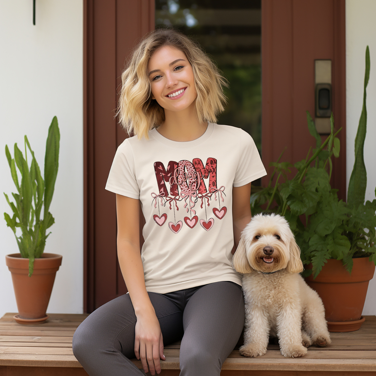 Dog mom hearts and bows