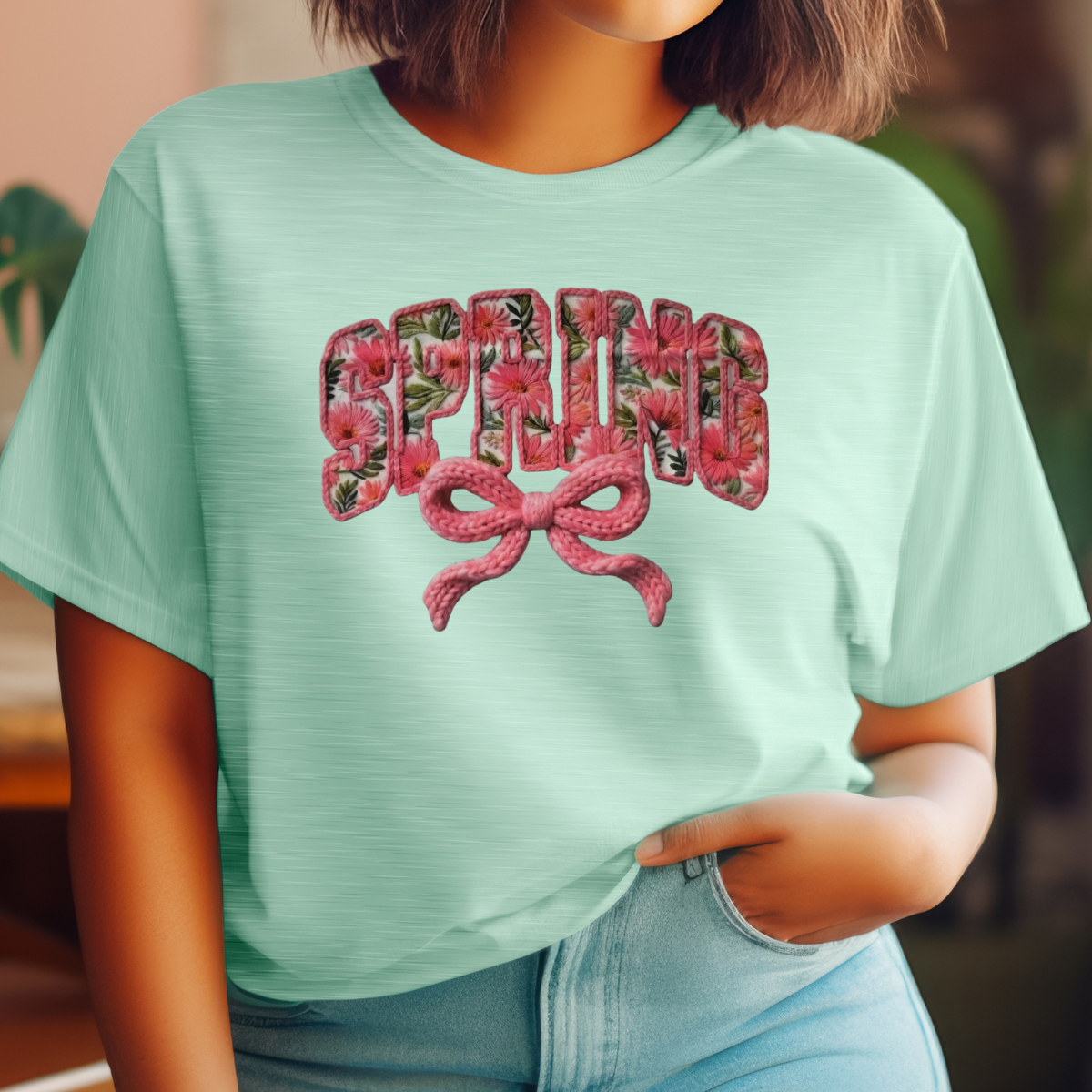 Spring floral bow