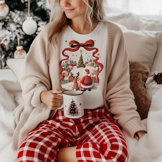 Santa and reindeer bow