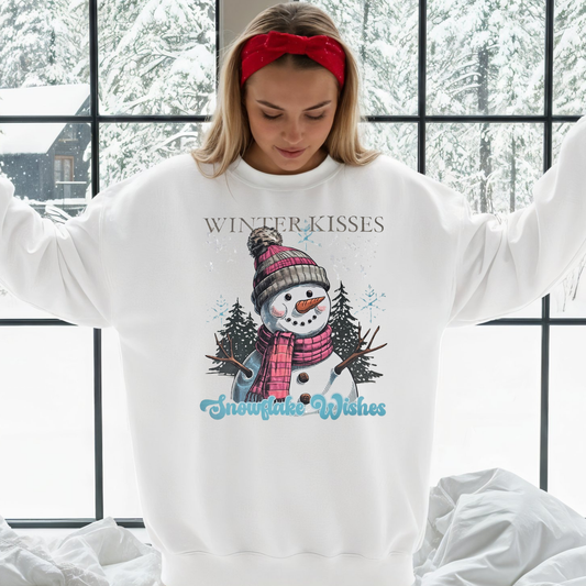 Winter kisses snowflake wishes